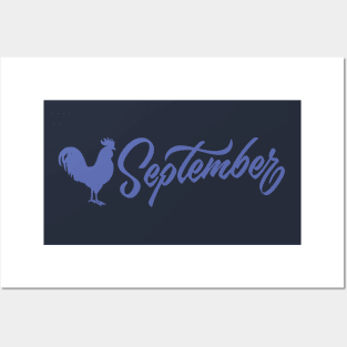 September Baja Blue Rooster Posters and Art